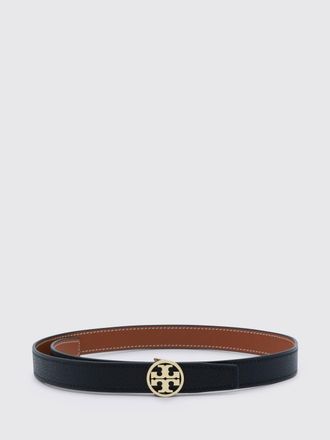 Tory Burch Miller Leather Belt with Double T Logo