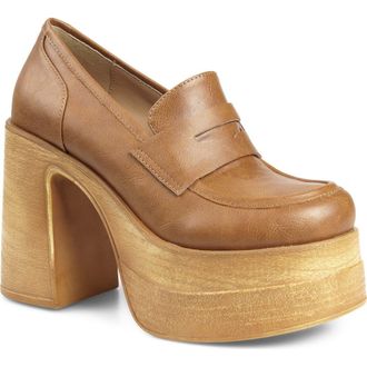 Candie's Ace Platform Pump in Tan Faux at Nordstrom, Size 11