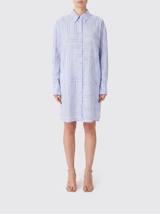 Toteme Camicia oversize in cotone con stampa monogram e spalle cadute
