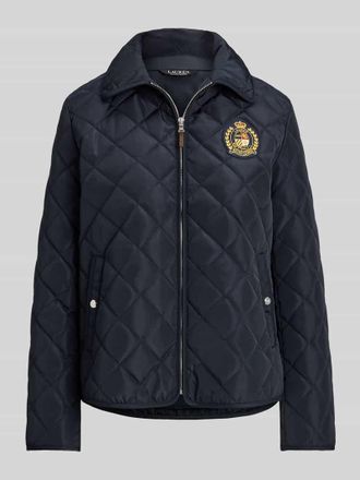 Lauren Ralph Lauren Regular Fit Steppjacke mit Wappen-Stickerei in Dunkelblau, Gr&ouml;&szlig;e XL
