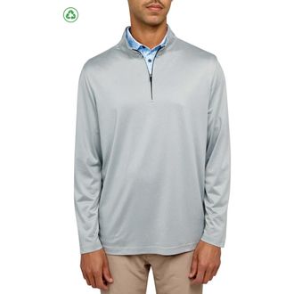 Con.Struct Regular Fit Melange Recycled Performance Quarter Zip in Black/taupe at Nordstrom, Size Xxx-Large
