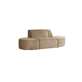 Tikamoon Banqueta modulable de 2 plazas de tela color c&aacute;mel