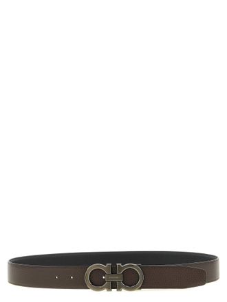 Ferragamo Doppio Gancini Belt - Black