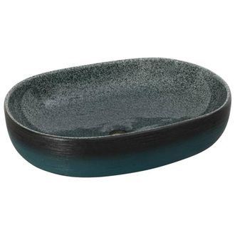 Berkfield Home Countertop Basin Turquoise Oval 59x40x14 cm Ceramic in Teal | Size: 59 x 40 x 14 cm