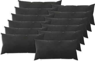 vidaXL Funda De Almohada 12 Pcs Heerlen Negro 40 X 80 Cm Terciopelo Vidaxl