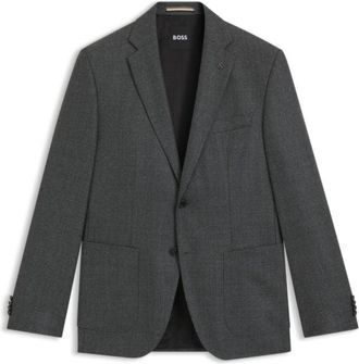 BOSS Patterned regular-fit jacket in virgin wool