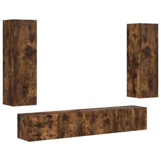 vidaXL Conjunto De Mueble De Tv 3 Pcs Roble Ahumado Vidaxl