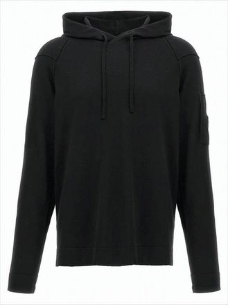 C.P. Company Relaxed-Fit Black Hoodie With Distinctive Logo Patch