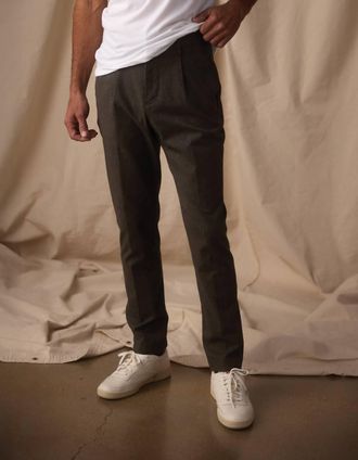 The Normal Brand Straight Leg Solid Pants In Dark Olive