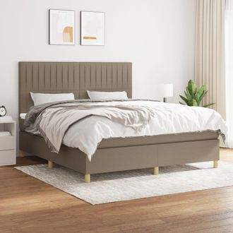 vidaXL Vidaxl - Cama Box Spring Con Colch&oacute;n Tela Gris Taupe 160x200 Cm