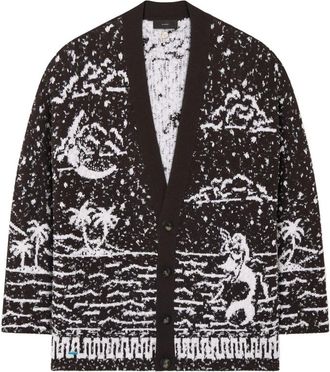 Alanui Ocean Whispers Palm-tree Graphic Cardigan