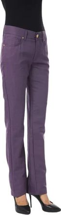 Byblos Paarse Katoenmix Broek - Dames - Straight fit broeken - Paars - W29 - Katoen - Broeken