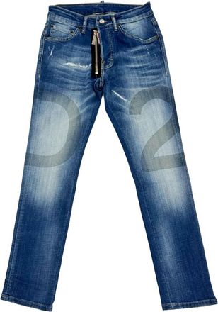 Dsquared2 Straight Fit Jeans, male, Blue, W28, Basic Wash Zip Detail Jeans