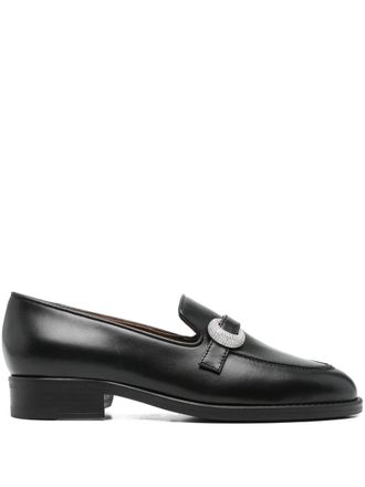Giuseppe Zanotti leather loafers - women - Leather/Rubber/Fabric - 36.5 - Black