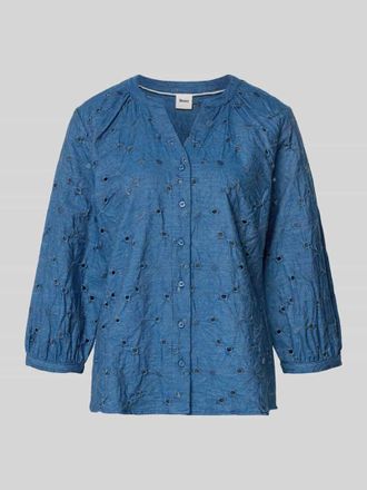 Brax Brax Regular Fit Bluse aus reiner Baumwolle Modell VELIA in Blau, Gr&ouml;&szlig;e 38
