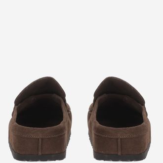 Birkenstock Unisex Moccasins Naples Suede Dark Brown Leather Shoe
