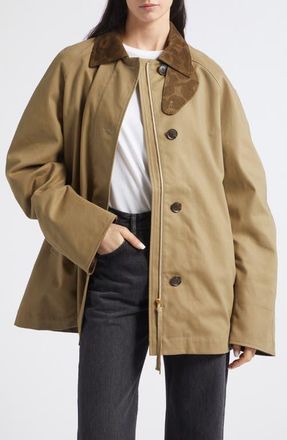 Marimekko Essee Solid Cotton Coat in Brown at Nordstrom, Size Medium