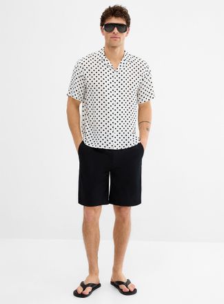 Le 31 Mens Cotton-linen Bermuda Shorts Inseam: 9