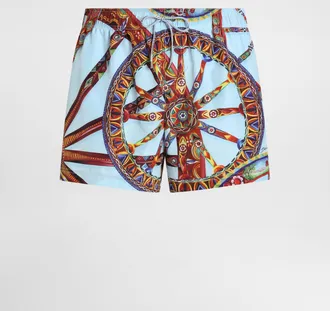 Dolce & Gabbana Carretto-print Swim Boxer Shorts - Man Beachwear Multicolor 4