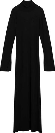 Toteme Zwarte Jurk met Cashmere Mix - Dames - Maxi kleedjes - Zwart - S - Kleedjes
