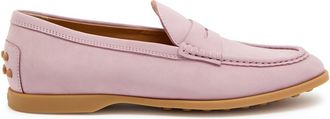 Tod's Gomma Leggero Nubuck Loafers - Mauve - 41 (IT41 / UK8)