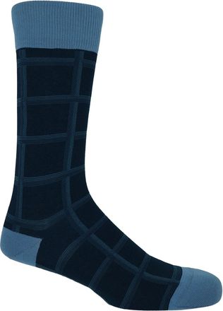 Peper Harow Check Mens Socks - Navy