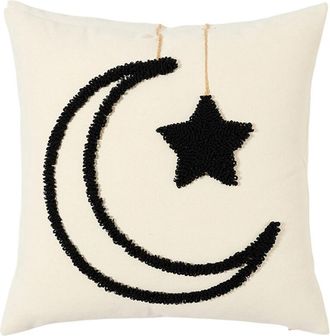 OEM Funda De Almohada Polar Con Estampado De Luna Vibrante - Negra