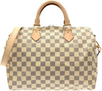 Louis Vuitton Azur Damier Azur Damier Azur Coated Canvas Boston Bag (Pre-Owned)