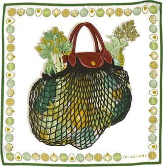 Longchamp The Gourmet Mesh Bag Square Silk Scarf