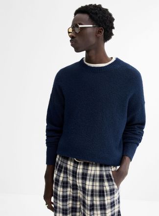 Kuwalla Mens Mixed-yarn fuzzy sweater