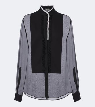 Tom Ford Blusa de chif&oacute;n de seda