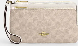 Coach Double Zip Wallet In Signature Canvas