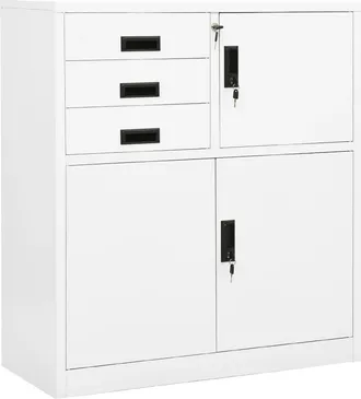 vidaXL Armario De Oficina De Acero Blanco 90x40x102 Cm Vidaxl