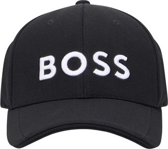 HUGO BOSS Gebreide piqu&eacute; pet met geborduurd logo - Heren - Petten - Zwart - ONE Size - Polyester - Accessoires