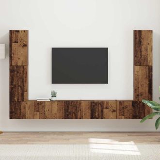 vidaXL Conjunto De Mueble De Tv 8 Pcs Madera Envejecida Vidaxl