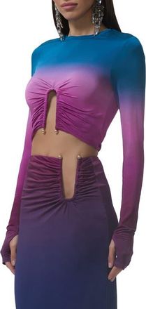 AFRM Freja Ombr&eacute; Crop Top in Midnight Ombre at Nordstrom, Size X-Large