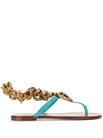 Dolce & Gabbana Devotion calf leather sandals - women - Calf Leather/Calf Leather/Calf Leather - 35.5 - Blue