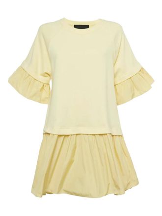 Valentino ruffled asymmetrical mini dress - Yellow