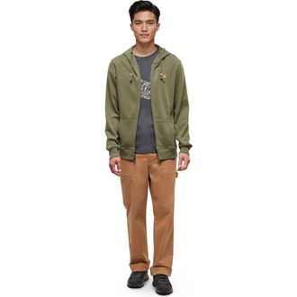 tentree Reynard Zip Hoodie in Deep Olive at Nordstrom, Size Xx-Large