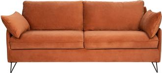 DRAWER Sofá 4 plazas en terciopelo con patas de metal negras - Óxido