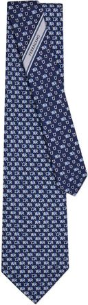Ferragamo Stropdas met olifantpatroon - Blauw