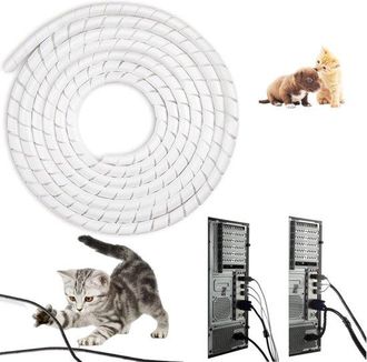 OEM Funda Espiral Para Cables (6 M, 12 Mm De Di&aacute;metro), Envoltura Espiral Flexible / Organizador De Cables, Funda Espiral De Pe Ign&iacute;fuga, Pc, Usb