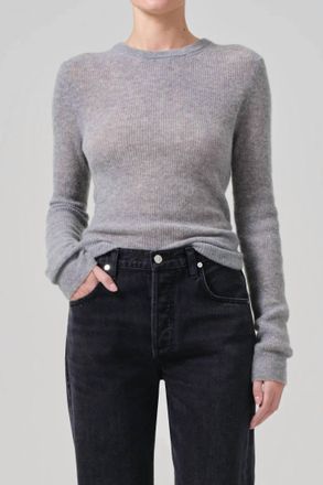 Citizens Of Humanity Alessia Crewneck Sweater In Dark Heather Grey