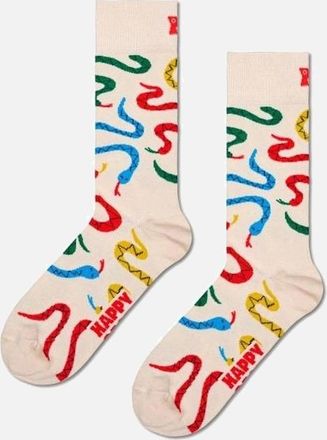 Happy Socks Mens Snakes Socks, Beige/multi - Size: 7/7.5/8/8.5/5/5.5/6.5/6