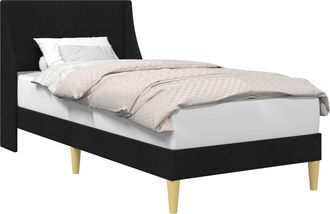 vidaXL Estructura De Cama Liso Con Cabecera Negro 100 X 200 Cm Tela Vidaxl
