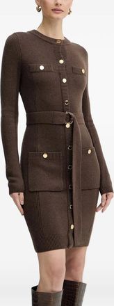 Guess Co Abito corto con cintura - Marrone