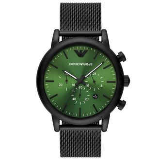 Emporio Armani AR11470 Zwart en Luigi Green Chronograaf Quartz Herenhorloge