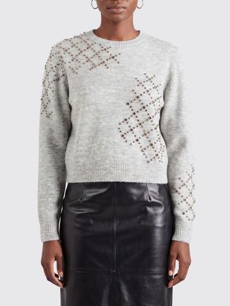 Pinko Maglia girocollo in misto lana e alpaca con applicazione di strass