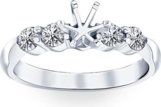 Pompeii3 1/2ct Diamond Semi Mount Engagement Ring 14K White Gold Round Setting