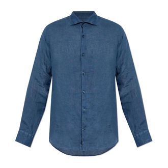 Paul & Shark Paul & Shark, Casual Shirts, male, Blue, Size: 3XL Linen Shirt
